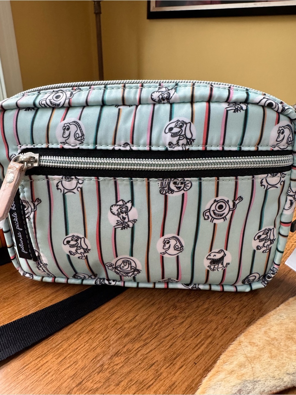Petunia Pickle Bottom Mint Multi-Stripe Character Crossbody